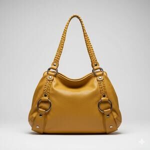 Banana Republic Mustard Yellow Leather Hobo Shoulder Bag